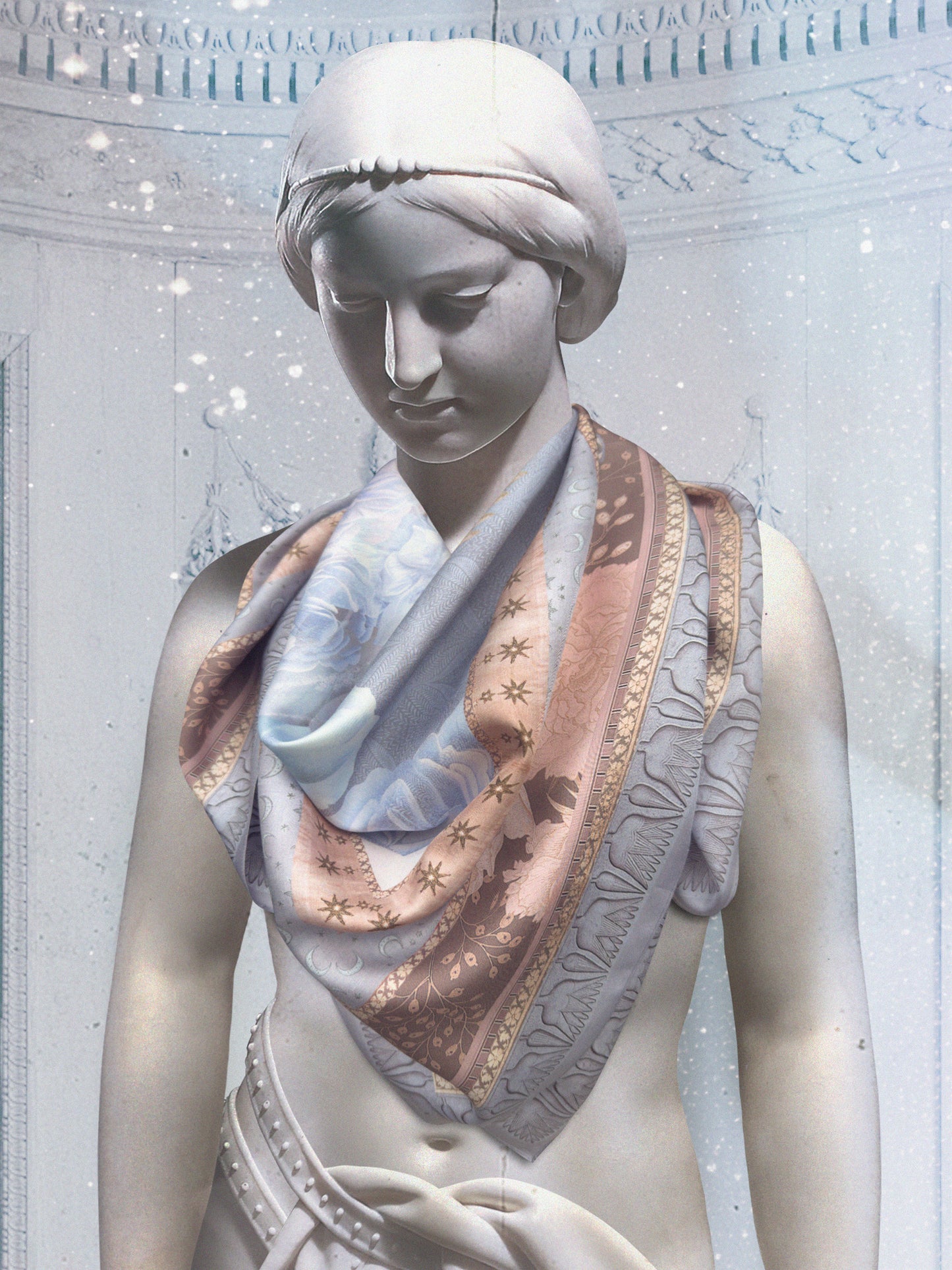 MOONLIT HATHOR SILK TWILL SCARF